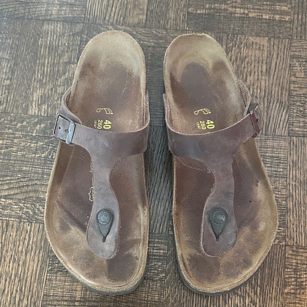 Brown Men's Suede Thong Sandals